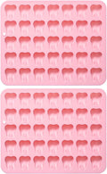 Unique Tooth Shape Candy, Chocolate Silicone Molds Set, 70 Cavity, Non Stick Mold for Gummy, Cupcake Topper, Snack, Biscuit, Handmade Diy, 2 Count, Pink