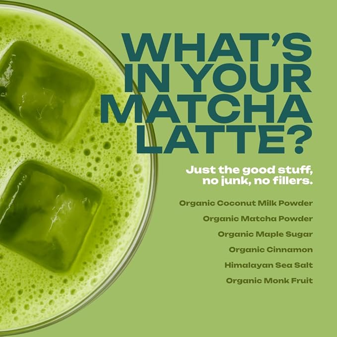 OMG Superfoods Certified Organic Matcha Latte Instant Mix 6 oz – Matcha Powder Blend | Stir & Enjoy in Seconds, USDA Organic