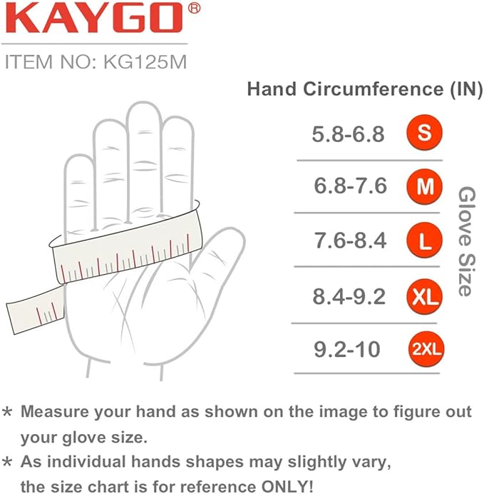 KAYGO Work Gloves For Men, KG125M Mechanic Utility Work Gloves for All Purpose, Excellent Grip, Heavy Duty, Improved Dexterity, Touch Screen, Large