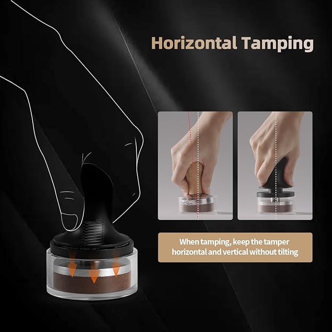 MHW-3BOMBER 51mm Coffee Tamper, Espresso Daul Spring Loaded Tamper with Ripple Base, Coffee Hand Tampers fit 51mm Portafilter, Self Leveling Espresso Machine Tampers for Barista,T5999-OS