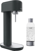 Mysoda Ruby 2 Sparkling Water Maker - Soda Streaming Machine Silent Carbonated Water Machine Robust Long-Lasting Aluminium Soda Maker 1L Water Bottle Without CO2 Cylinder - Black Silver Soda Machine