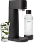 Mysoda Woody Sparkling Water Maker - Silent Carbonated Water Machine Made of Renewable Wood Composite and 1L Water Bottle - Without CO2 Cylinder - Seltzer Maker Machine - Colour Black