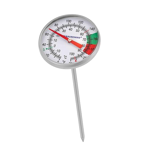 MEASUREMAN Instand Read 2” Dial 0~220℉/℃，Milk Thermometer，Milk Foam，Coffee Drinks Thermometer（2Pack）