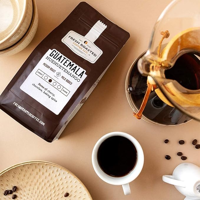 Fresh Roasted Coffee, Guatemala Huehuetenango | 12 oz | Single Origin | Medium Roast | Kosher | Ground
