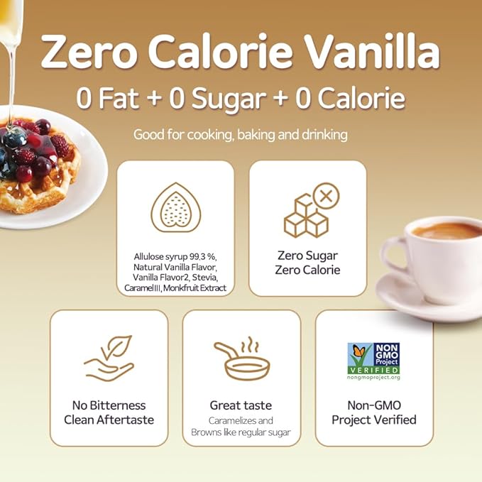 ALTist Allulose Syrup Sweetener – Zero Calorie Liquid Sugar Alternative, Keto, Vegan, Non-GMO, Plant-Based | 1:1 Sugar Replacement, No Net Carbs, Zero Fat, 17.7 fl oz - Vanilla