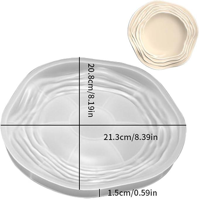 Wehous Irregular Tray Silicone Molds, Wave Flower Tray Resin Concrete Mold, 3D Unique Ocean Wave Shape Storage Container Mold for Epoxy Casting Cement Jewelry Candle Holder Soap Dish Plates DIY Craft