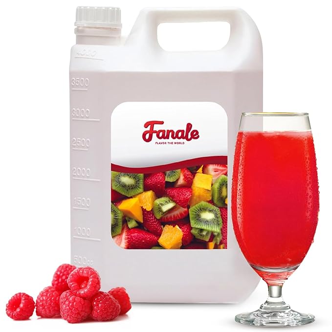 Fanale Premium Flavoring Concentrated Syrup for Bubble Tea 11 lb | Raspberry Flavor Syrup | for Boba Tea, Smoothies, Slushes, Desserts | 11lb | SRP270