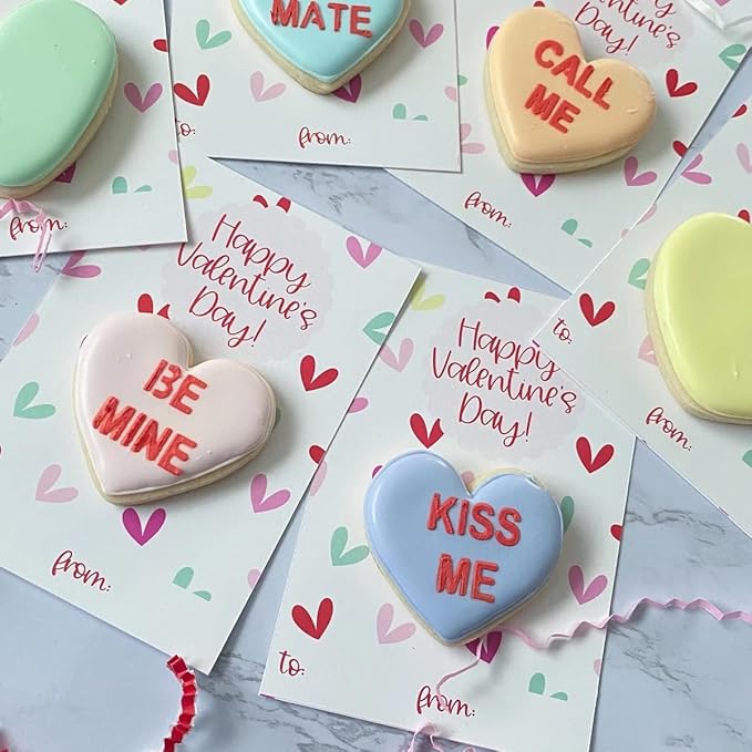 Mini Heart Conversation Cookie Cutter and Stencil Set Bundle Family Love Bakery Cutter Valentine Stencils DIY Bakery for Wedding Holiday and Lover Kids Painting Coloring Pages Comb (Mini Heart)