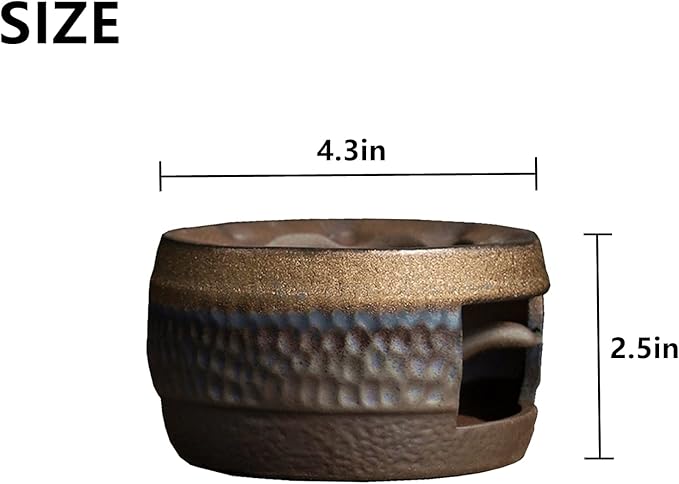 Teapot Warmer Matte Classic Retro Ceramic Universal Tea Warmer Stand Set with Candle Holder Japanese Style for Warming Tea, Coffee and Milk etc.