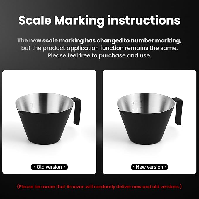MHW-3BOMBER Espresso Measuring Cup Espresso Shot Cup 2oz Stainless Steel Pouring Cup for Tomato Sauce|Steak Sauce|Desserts|Beverages| (Matte Glossy) G5140