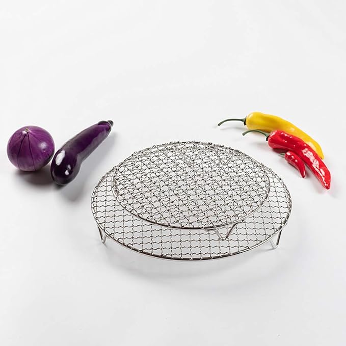 Versatile Round 304 Stainless Steel Cooling Rack Baking,Heat Resistant Rust Proof Sturdy Durable Dia 8.9"