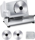 Meat Slicer Machine for Home, 200W Electric Deli Food Slicer with 2 Removable 7.5" Stainless Steel Blades & Tray, Adjustable Thickness, Child Lock Protection, Easy to Clean for Meat, Bread, Cheese
