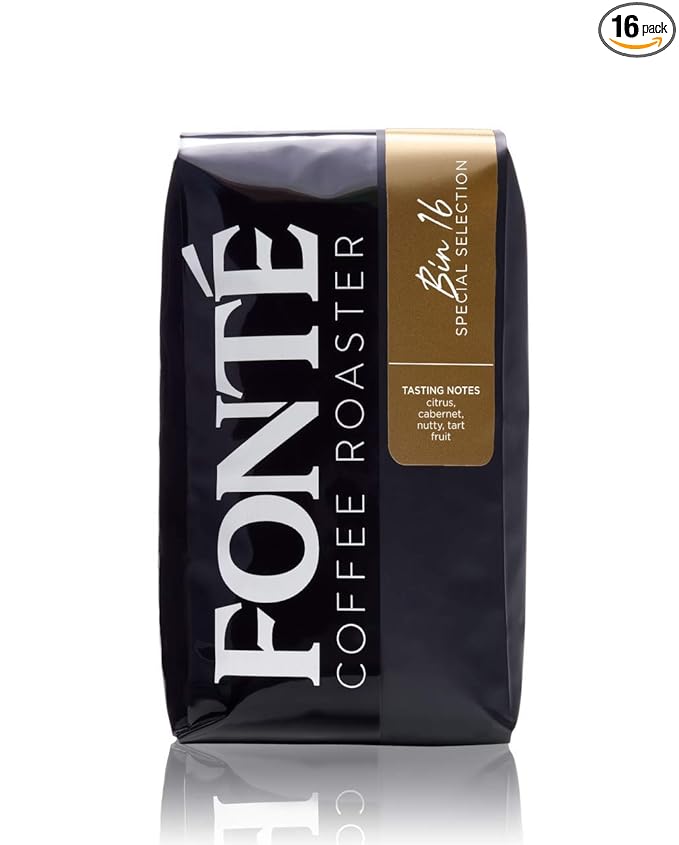 Fonte Coffee Roaster - Home Espresso - Medium-Dark Fresh Roast - Roasted in Seattle - Single Origin - Citrus, Cabernet, Nutty, Cherry - 12 oz - Bin 16