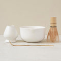 WENSHUO Matcha Kit - Premium Matcha Whisk Set with Traditional Bamboo Tools, Ideal Matcha Tea Set for Home (Matte White)