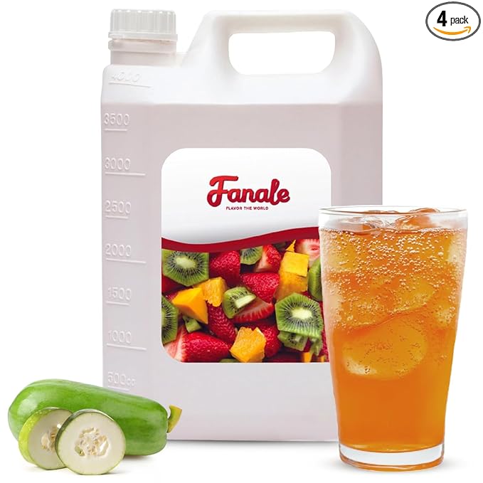 Fanale Premium Flavoring Concentrated Syrup for Bubble Tea 11 lb | Winter Melon Flavor Syrup | for Boba Tea, Smoothies, Slushes, Desserts | 11lb | Pack of 4 | SRP250-CS