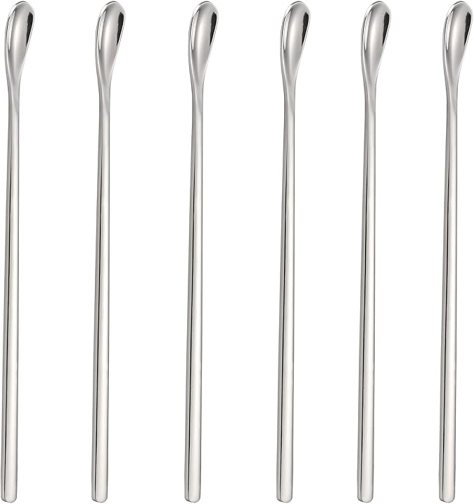 Stainless Steel Coffee Stirrers Spoons 6 Pieces Ice Tea Long Spoons Drink Stir Sticks Spoon for Bar Coffee Cocktail…