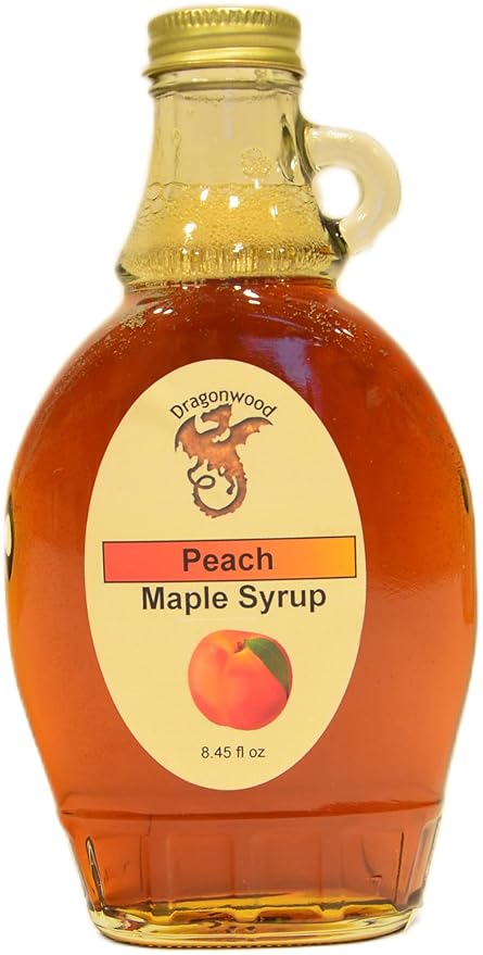 Dragonwood Flavored Maple Syrup (8 Flud Ounces, Peach)