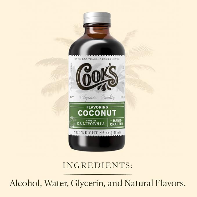 Cook's, Coconut Flavoring for Cakes, Cookies, Pastries, Ice Creams, Smoothies, 32 oz