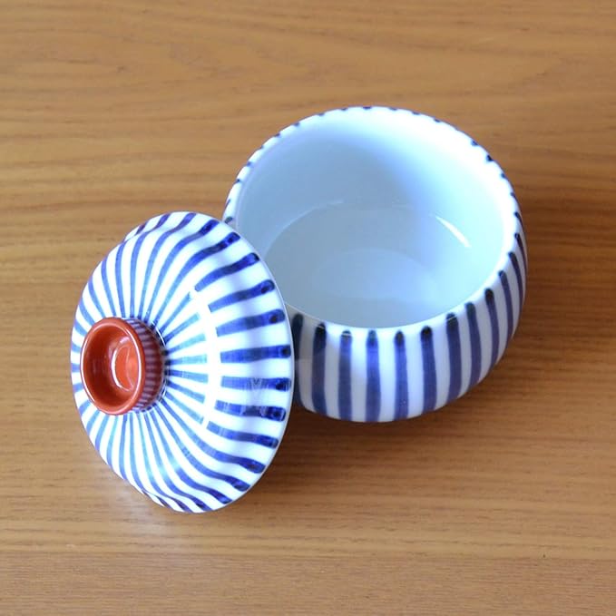 有田焼やきもの市場 Chawanmushi Cups with Lids Set of 2 Japanese Chawan Mushi Arita Imari ware Made in Japan Shumaki Tokusa