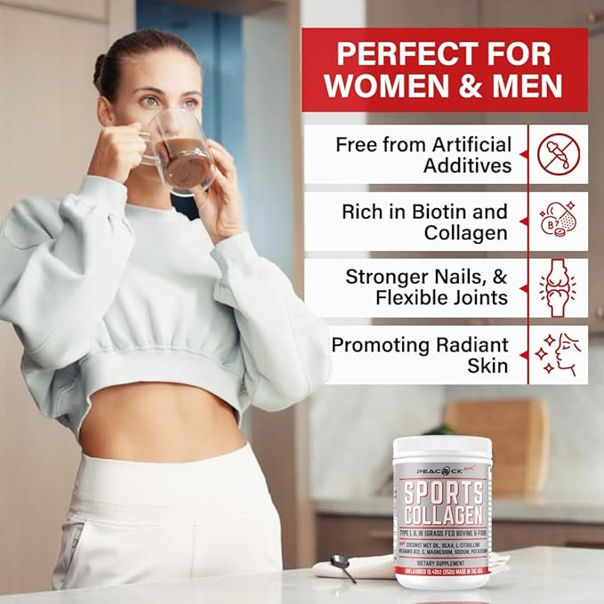 Sports Collagen Powder, 12.42 oz, Pack of 3 - Grass Fed Bovine & Wild Fish Hydrolyzed Type I, II, III Multi Collagen Peptides, Unflavored Protein Powder with BCAA, Magnesium & Electrolytes