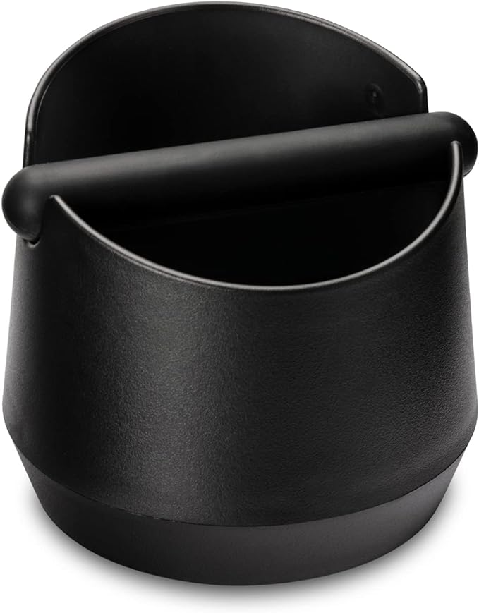 Espresso Knock Box - 5.8 Inch Coffee Knock Box Espresso, Shock-absorbent espresso grounds knock box with Removable Knock Bar and Non-Slip Base for easy coffee ground disposal(Round)