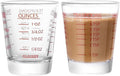 2 Pack Shot Glasses Measuring Cup,Espresso Shot Glass with 4 Kind of Scale (OZ/ML/TSP/TBSP),Dishwasher Safe,Perfect for Coffee,Cocktails and Kitchen Use (Red)