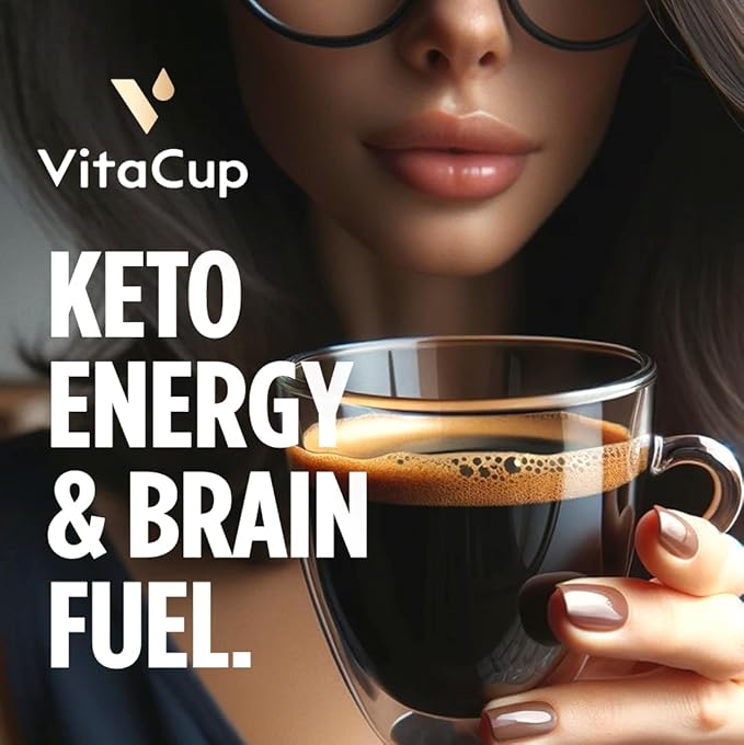 VitaCup Genius Ground Keto Coffee w/Turmeric, MCT Oil, B Vitamins, D3, Ground Coffee Medium Dark Roast, Bold & Smooth, 100% Arabica Coffee Grounds, 3 bags, 11oz each
