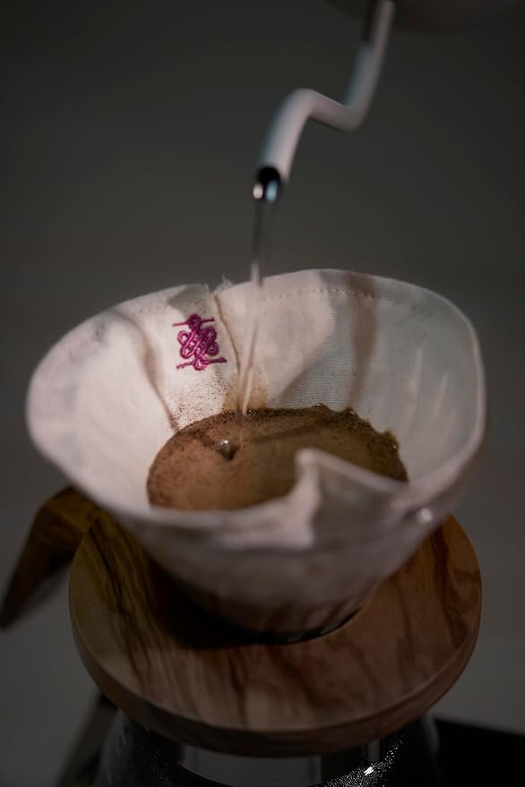 ATHIA Coffee Filter for Hario V60 size01, 100% Cotton Reusable Cone Shape Cloth Filter, for 1-2 Cup Small Pour-over Drippers, Eco-friendly Alternative to Paper Filters