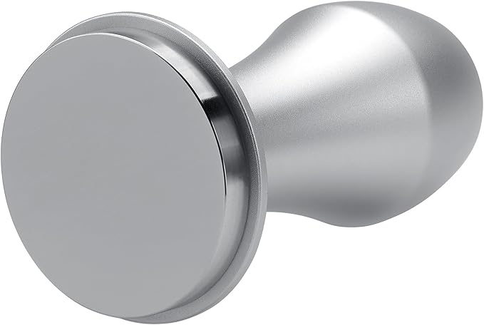 Normcore 51mm Coffee Tamper V4.1 with Click Sound Feedback, Spring Loaded Tamper With Flat Base, Espresso Barista Tamper Compatible with 51mm Delonghi Portafilter, Anodized Aluminum Handle, Silver
