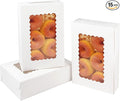 qiqee 9x6x2.5 Inch White Cookie Box with Window 15Pcs Pastry Macaron Bakery Box For Packaging