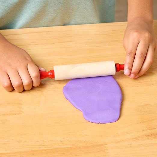 Colorations Natural Wood Rolling Pins, Set of 6, for Kids, Arts & Crafts, 7 Inches x 1 Inch (d), Class Pack, Party Pack, Dough, Clay, Sculpting, 6RP