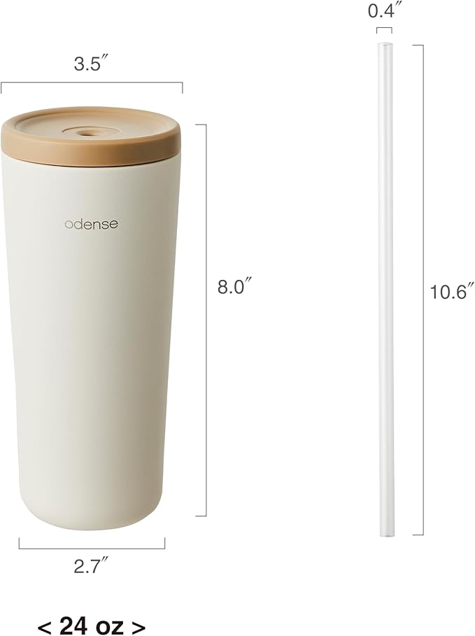 Odense Legodt Straw Tumbler 24oz - Double Stainless Vacuum Insulated Tumbler with Lid & Straw - Travel Mug, Water Bottle for Iced Coffee & Iced Tea, Cold Drinks, Dishwasher Safe(Sweet Pumpkin)