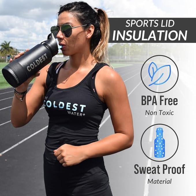 Coldest Insulated Water Bottle with Straw Lid - Stainless Steel Metal Insulated Bottle for Men & Women (Camouflage Flag, 40 oz)