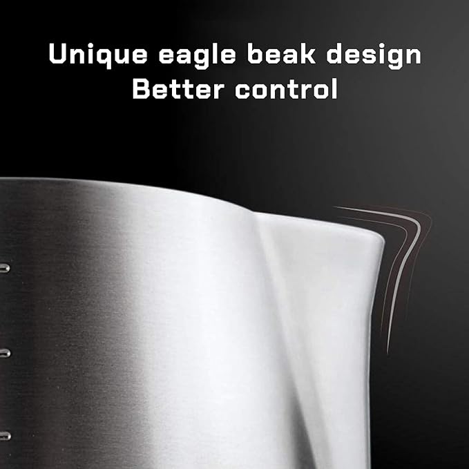 Milk Frothing Pitcher Steaming Pitchers Stainless Steel Milk/Coffee/Latte/Cappuccino Steam Pitchers Milk Jug Cup (350ml/12oz Single)