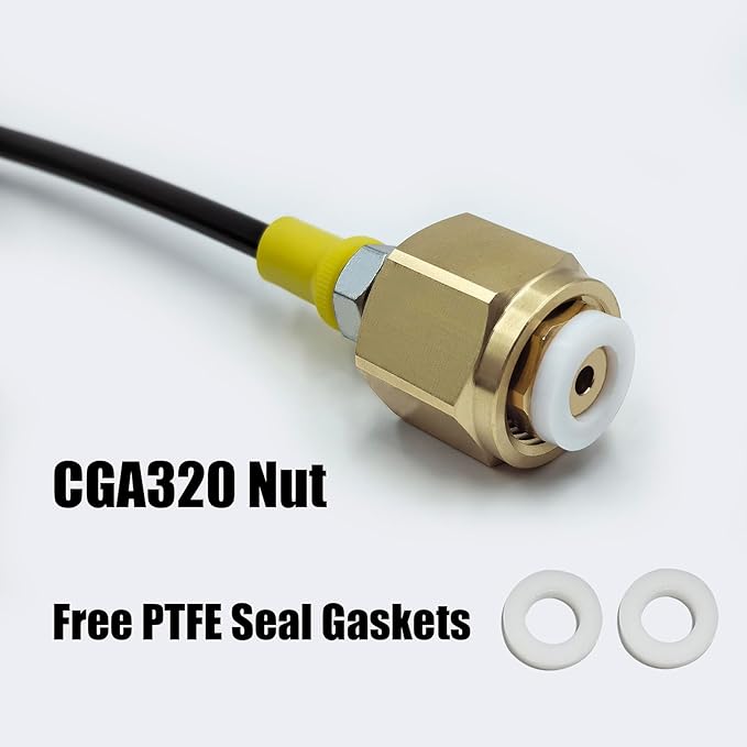 Soda Water Maker Machine Carbon Dioxide Fill Station Adapter TR21-4 for External CO2 Tank with 98 Inches Hose Kit and 8mm Male Quick Disconnect Connector