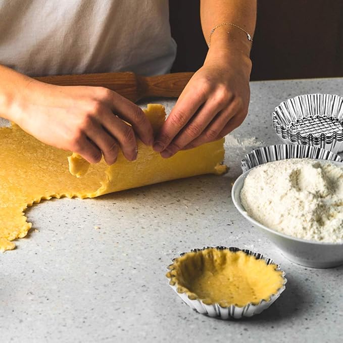20 Packs Cupcake Mold, 3.8inch Stainless Steel Mini Pie Tartlet Cupcake Cake Muffin Mold Tin Pan Baking Tool