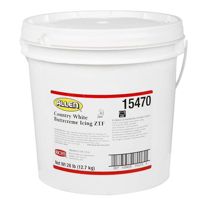 Rich's Allen Country White Buttercream Icing ZTF, 28 Pound (Pack of 1)