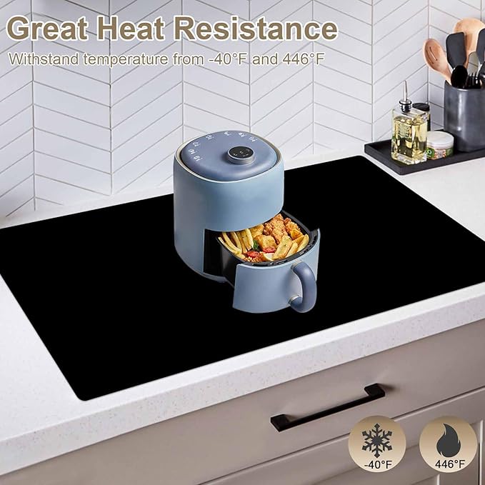 47.2"x23.6"(120cmx60cm) Large Silicone Mat for Kitchen Counter, Non-Slip Heat Resistant Countertop Protector, Waterproof Multipurpose Mat for Kitchen Island, Semitransparent