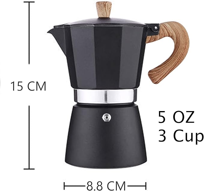 AIFUSI Moka Pot, Italian Coffee Pot 3 Cup/5 oz Stovetop Espresso Maker Stovetop Camping Manual Cuban Coffee Percolator Machine Italian Espresso Greca Coffee Maker Brewer Percolator