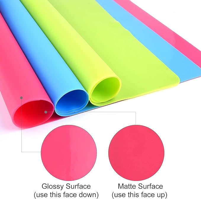 FEPITO 3PCS A3 Large Silicone Sheet for Crafts Jewelry Casting Molds, Multipurpose Silicone Mat, Reusable, Waterproof, Heat Resistant, Food Grade Placemat