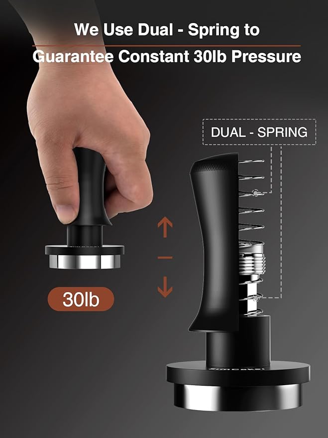 Espresso Tamper, 51mm Barista Coffee Tamper with Spring Loaded for Coffee Machine Portafilter,Stainless Steel