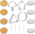 4 Set Korean Dalgona Cookie Kit, Sugar Game Cookie Set with Stainless Steel Round, Star, Umbrella, Triangle Cookie Cutters for DIY Baking & Home Party