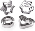 MCIGICM Cookie Cutters Shapes Baking Set, 12PCS Flower Round Heart Star Shape Biscuit Stainless Steel Metal Molds Cutters for Kitchen Baking Halloween Christmas