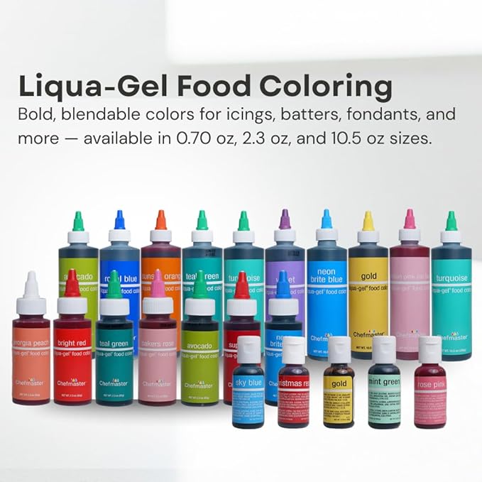 Chefmaster Bakers Rose Liqua-Gel® Food Coloring | Vibrant Color | Professional-Grade Dye for Icing, Frosting, Fondant | Baking & Decorating | Fade-Resistant | Easy-to-Use | Made in USA | 2.3 oz