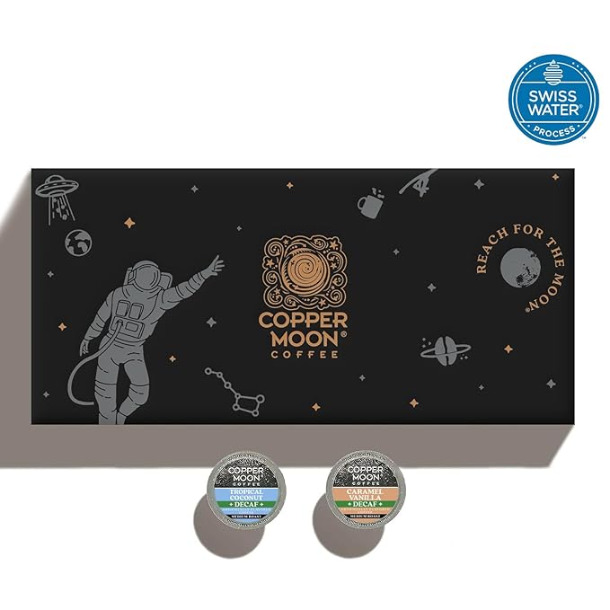 Copper Moon Coffee Swiss Water Decaf Flavored Variety Pack, 60 Count