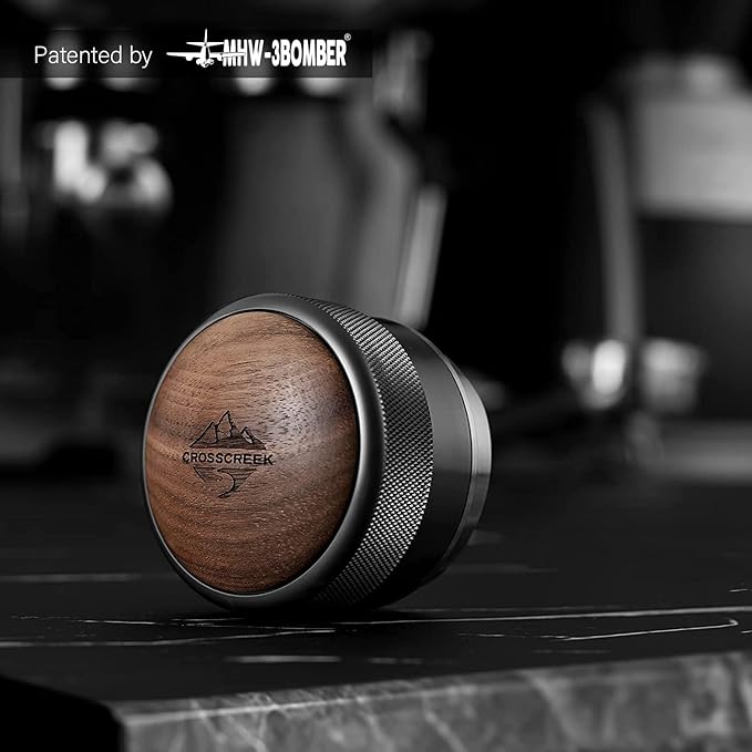 CrossCreek 58mm Espresso Distributor | Adjustable Depth Fits All 58mm Espresso Portafilter | Breville/Rancilio/La Marzocco | Stainless Steel & Walnut Distribution Tools | Espresso Machine Accessories