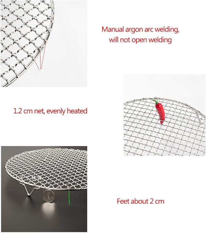 Versatile Round 304 Stainless Steel Cooling Rack Baking,Heat Resistant Rust Proof Sturdy Durable Dia 7.9"