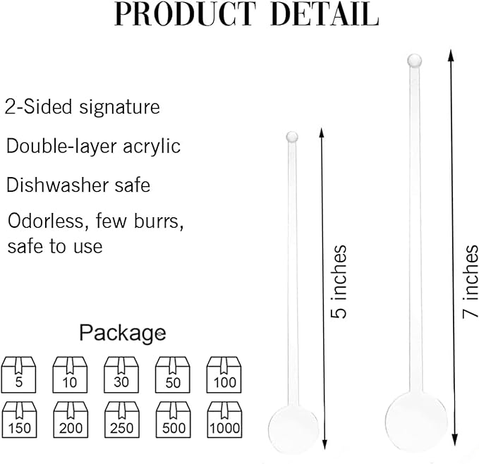 Custom Wedding Dog Stir Sticks, Personalized Pet Acrylic Cocktail Stirrers, Unique Wedding Drink Sticks, Reusable Acrylic Stirrers, Wedding Favors and Decorations Style 2