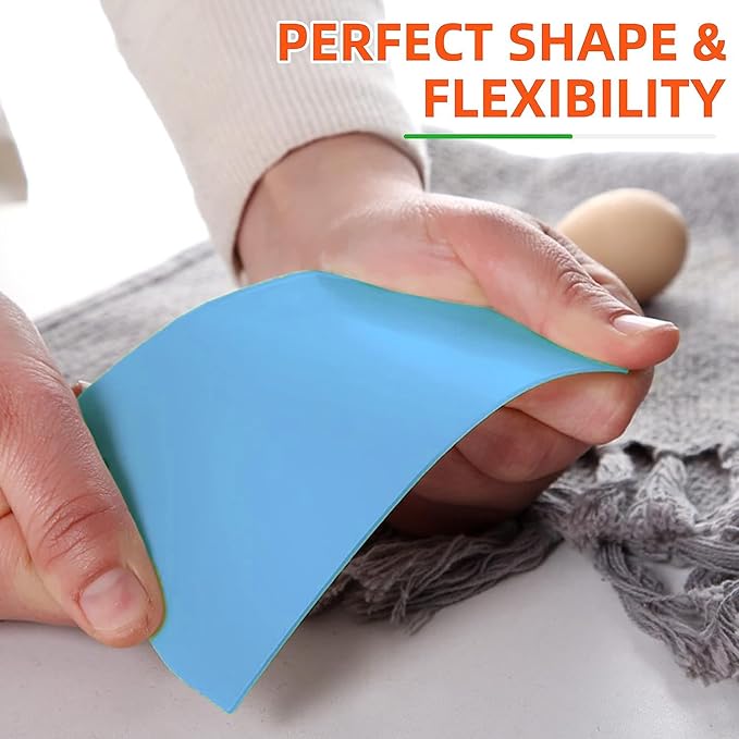 Plastic Scraper Tool Set,Bread Dough Scraper Dough Cutter,Flexible Plastic Bench Scraper For Baking,12 Pcs Cake Scraper Smoother(Blue).