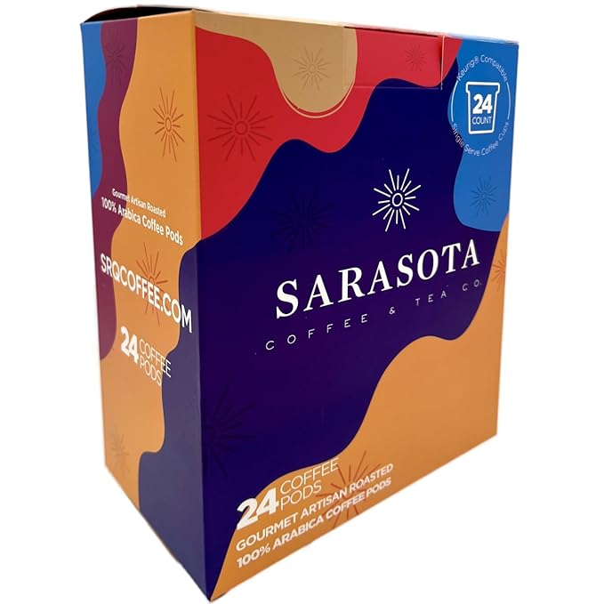 Sarasota K-Cup Coffee Pods | Medium Roast Flavored Coffee | Snickerdoodle Sugar Cookie | Single Serve for Keurig Brewers | Gourmet, Low Acid, Mold Free | 24 Count